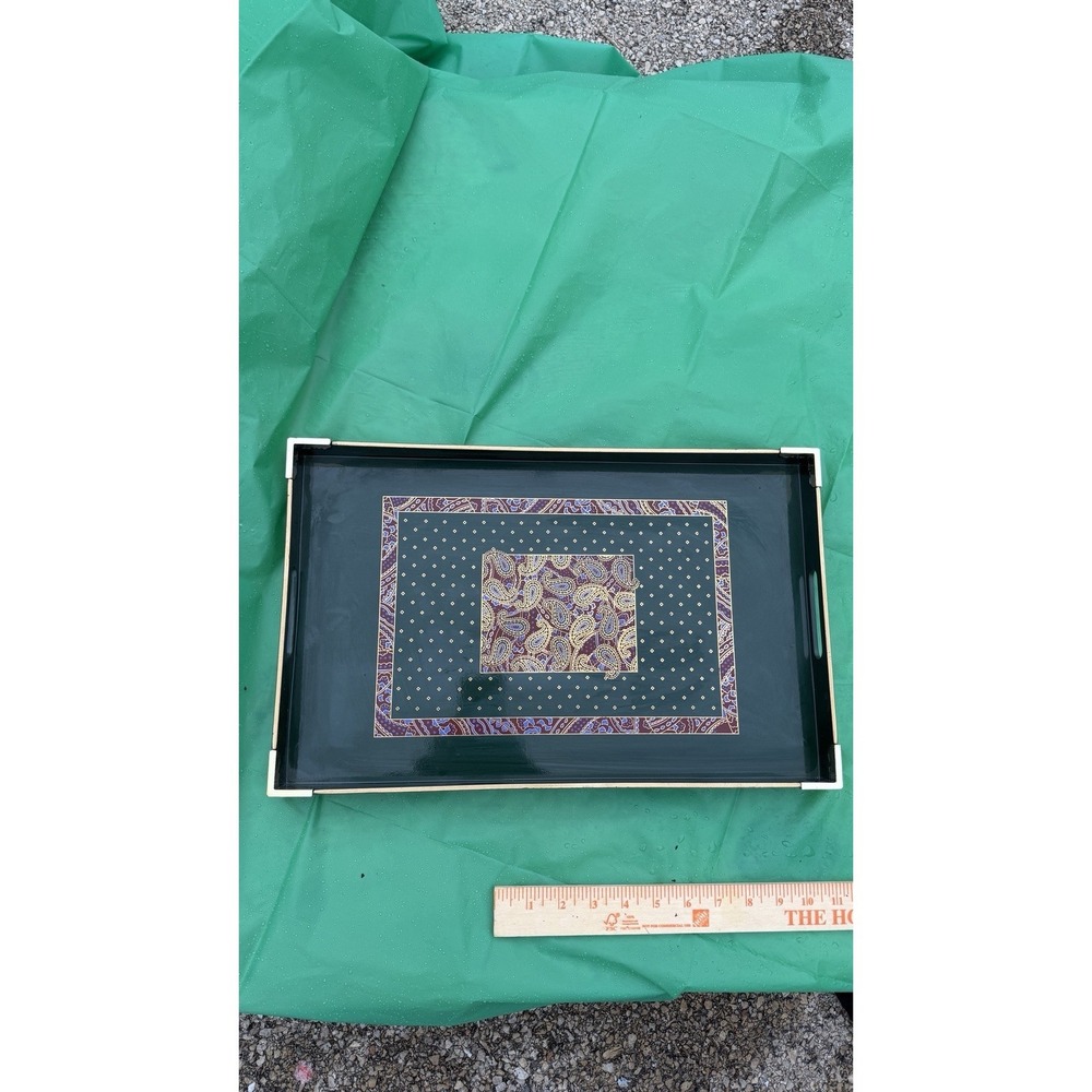 Otagiri‎ Japan Lacquer Serving Tray MarAnn Baker Paisley 20"